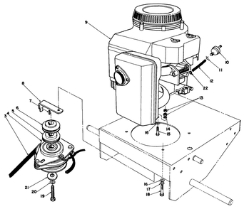 Engine & Clutch Assembly Diagram and Parts List for 30165 3900001 - 3999999 Toro Lawn Tractor Accessories
