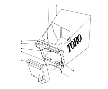 Grass Bag Assembly Diagram and Parts List for 20730 8000001 - 8999999 Toro Lawn Mower