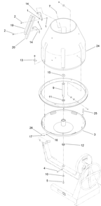 Drum Assembly Diagram and Parts List for 68008 404320000 - 999999999 Toro Cement Mixer