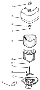 Air Intake/Filtration Diagram and Parts List for 72064 7900001 - 7999999 Toro Lawn Tractor