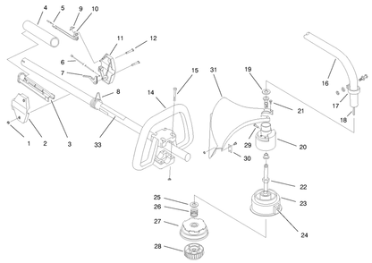 Boom And Trimmer Assembly Diagram and Parts List for 51912 89000001 - 89999999 Toro Trimmer