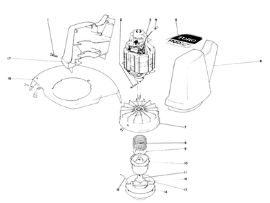 Motor And Housing Assembly Diagram and Parts List for 51300 1000001 - 1999999 Toro Trimmer