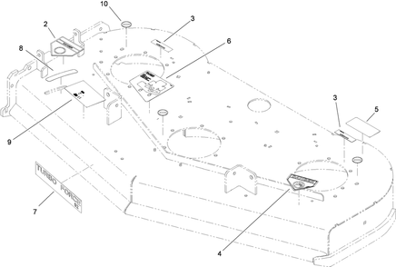 Deck Assembly 2 Diagram and Parts List for 74559 (290003001-290999999)(2009) Toro Lawn Mower