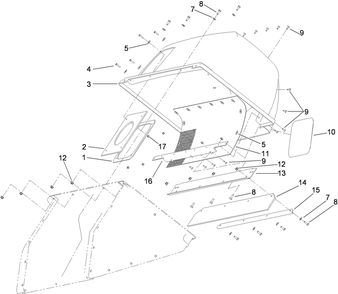Hood And Frame Assembly Diagram and Parts List for 78566 411400000 - 999999999 Toro Lawn Tractor