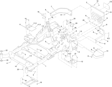 Part Location Diagram of 127-6766 Toro Lh Plate Asm (W/Studs)