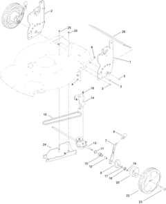 Rear Wheel And Height-Of-Cut Assembly Diagram and Parts List for 21462 410240440 - 411699999 Toro Lawn Mower