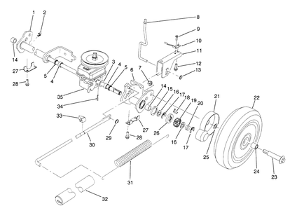 S.P. Rear Axle Assembly (Model No. 20906b Only) Diagram and Parts List for 20906B 1000001 - 1999999 Toro Lawn Mower