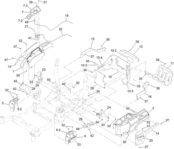 Control Console And Guard Assembly Diagram and Parts List for 74480 400000000-999999999 Toro Lawn Tractor
