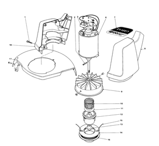Motor And Housing Assembly Diagram and Parts List for 51400 8007610 - 8999999 Toro Trimmer