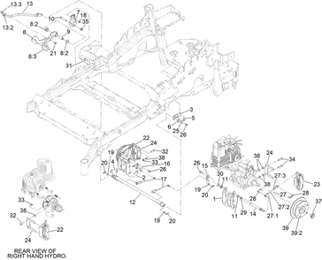 Park Brake Assembly Diagram and Parts List for 72951 414086163 - 999999999 Toro Lawn Tractor