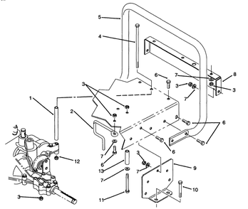Stand Bar Assembly Diagram and Parts List for 70120 4900001 - 4999999 Toro Lawn Tractor