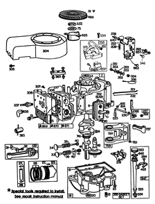 Engine Briggs & Stratton Model No. 252707-0633-01 Diagram and Parts List for 56155 5000001 - 5999999 Toro Lawn Tractor