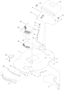 Housing Assembly Diagram and Parts List for 21465 411961728 - 412899999 Toro Lawn Mower