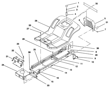 Frame Assembly Diagram and Parts List for 71218 6900001 - 6999999 Toro Lawn Tractor