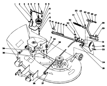 Idler Pulley & Height Adjustment Diagram and Parts List for 05-38SL02 2000001 - 2999999 Toro Lawn Mower
