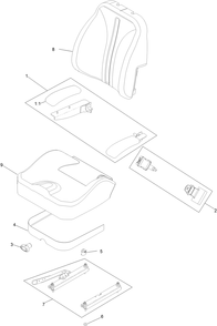 Seat Assembly Diagram and Parts List for 74454 400000000-999999999 Toro Lawn Tractor