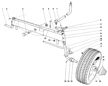 Front Axle Assembly Diagram and Parts List for 57111 1000001 - 1999999 Toro Lawn Tractor