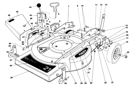 Housing Assembly (Model 18005) Diagram and Parts List for 18005 1000001 - 1999999 Toro Lawn Mower