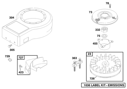 Engine Briggs & Stratton Model 195707-0421-E1 Diagram and Parts List for 70041 8900001 - 8999999 Toro Lawn Tractor