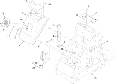 Hood Assembly Diagram and Parts List for 22218G 411800000 - 999999999 Toro Lawn Tractor Accessories