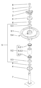 Spindle Assembly Diagram and Parts List for 74269 (240000001-240999999)(2004) Toro Lawn Mower