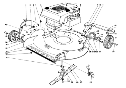 Housing And Engine Assembly Model No-S. 16000 And 16111 Diagram and Parts List for 16000 1000001 - 1999999 Toro Lawn Mower
