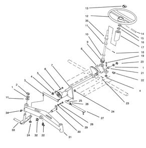 Front Axle And Steering Diagram and Parts List for 73420 4900001 - 4999999 Toro Lawn Tractor