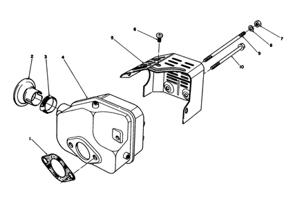 Muffler Assembly Diagram and Parts List for 59250 4000001 - 4999999 Toro Lawn Tractor Accessories