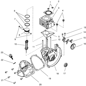 Cylinder & Crankcase Assembly Diagram and Parts List for 51927 79000001 - 79999999 Toro Trimmer