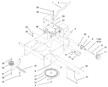 Transmission & Idler Pulley Assembly Diagram and Parts List for 30183 990001 - 999999 Toro Lawn Tractor Accessories