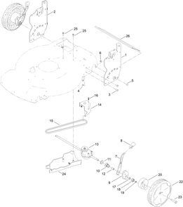 Rear Wheel And Height-Of-Cut Assembly Diagram and Parts List for 21464 408000000 - 410018041 Toro Lawn Mower