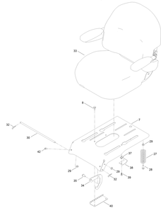Seat Pan Assembly Diagram and Parts List for 75306 412300000 - 999999999 Toro Lawn Tractor