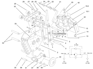 Vibratory Plow Assembly Diagram and Parts List for 22437 990001 - 999999 Toro Lawn Tractor Accessories