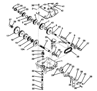 Transmission Model 700-025 Diagram and Parts List for 70060 39000001 - 39999999 Toro Lawn Tractor
