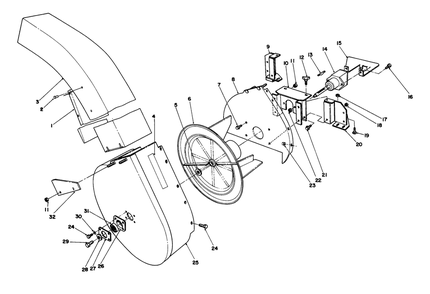 Part Location Diagram of 56-5220 Toro Chute Assembly. (Incl. Ref. #1 & 2)