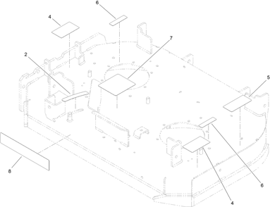Deck Decal Assembly Diagram and Parts List for 74534TE (311000001-311999999)(2011) Toro Lawn Mower
