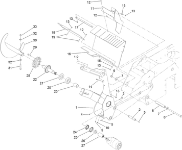 Trencher Head And Auger Assembly Diagram and Parts List for 22972 402461470 - 404709999 Toro Lawn Tractor Accessories