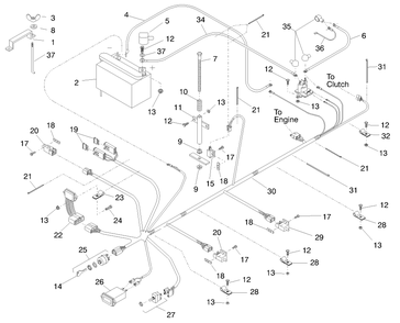 Electrical System Diagram and Parts List for 74200 890001 - 899999 Toro Lawn Tractor