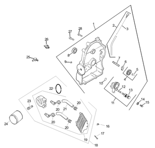 Oil Pan/Lubrication Assembly Diagram and Parts List for 74231 (230006001-230999999)(2003) Toro Lawn Mower