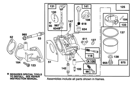 Engine Briggs & Stratton Model 282707-0119-01 Diagram and Parts List for 71182 4900001 - 4999999 Toro Lawn Tractor
