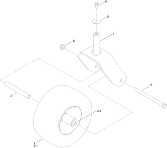Caster Wheel Assembly Diagram and Parts List for 75851 416400000 - 417399999 Toro Lawn Tractor