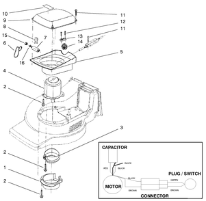 Motor Assembly Diagram and Parts List for 21052 8900001 - 8999999 Toro Lawn Mower