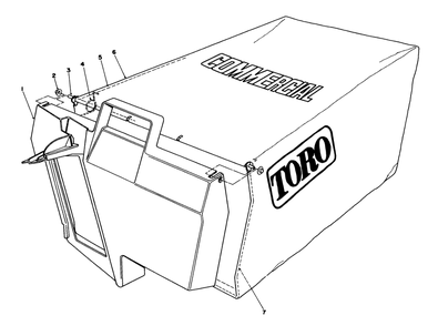 Grass Bag Assembly No. 11-5609 Diagram and Parts List for 22037B 39000001 - 39999999 Toro Lawn Mower