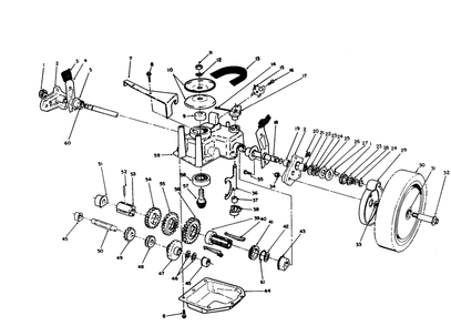 Gear Case Assembly Diagram and Parts List for 20327B 2000001 - 2999999 Toro Lawn Mower