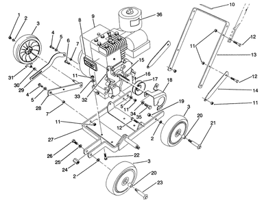 Frame Assembly Diagram and Parts List for 58411 1000001 - 1999999 Toro Edger