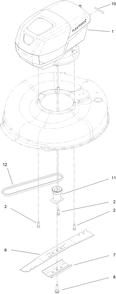 Motor And Blade Assembly Diagram and Parts List for 21356T 400000000 - 409999999 Toro Lawn Mower