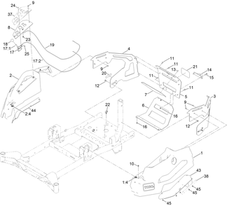 Styling Pod Assembly Diagram and Parts List for 76606 417515889 - 999999999 Toro Lawn Tractor