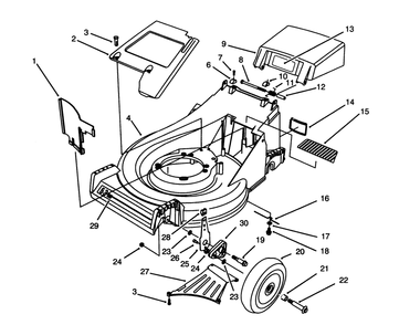 Housing Assembly Diagram and Parts List for 26630BC 5900001 - 5999999 Toro Lawn Mower