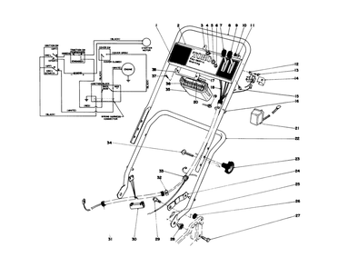 Handle Assembly Diagram and Parts List for 20690 8000001 - 8999999 Toro Lawn Mower