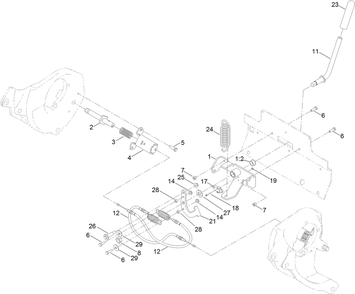Brake Assembly Diagram and Parts List for 22327 409940000 - 411509999 Toro Lawn Tractor Accessories